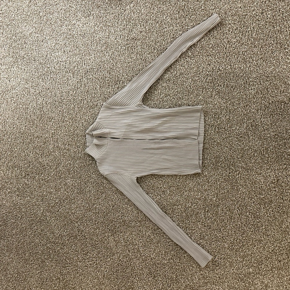 Zara Gray Striped Button Down Shirt